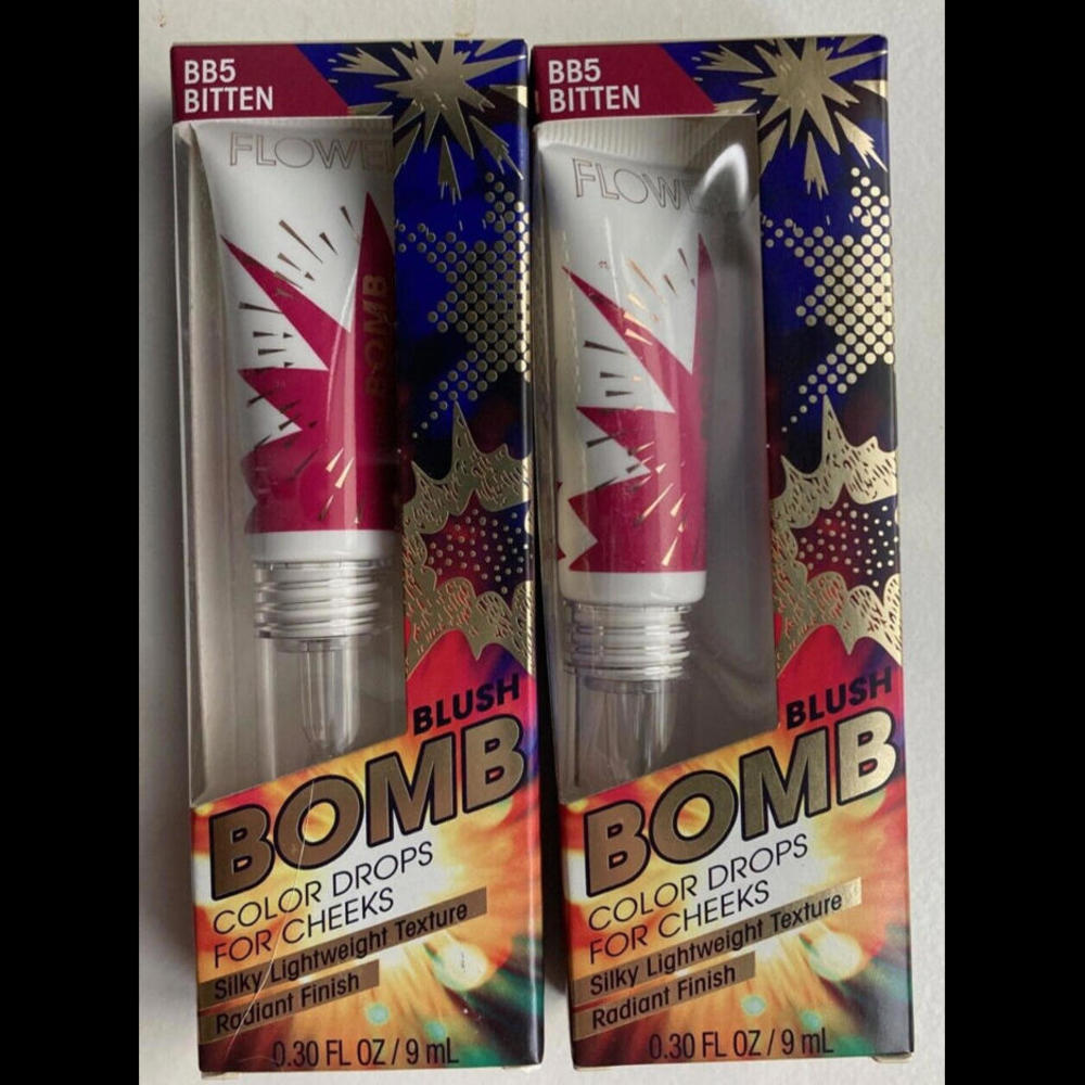 FLOWER Beauty Blush Bomb Color Drops for Cheeks Bitten BB5 2-pack Liquid Blush